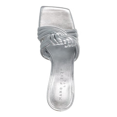 Dru Knotted Leather Slide Sandal - Silver Leather / Marc Fisher Sale