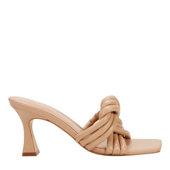 Dru Knotted Leather Slide Sandal - Natural Leather / Marc Fisher Outlet