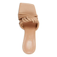 Dru Knotted Leather Slide Sandal - Natural Leather / Marc Fisher Outlet