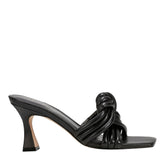 Dru Knotted Leather Slide Sandal - Black Leather / Marc Fisher On Sale