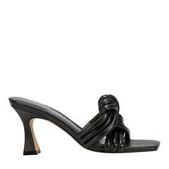 Dru Knotted Leather Slide Sandal - Black Leather / Marc Fisher On Sale