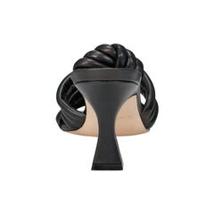 Dru Knotted Leather Slide Sandal - Black Leather / Marc Fisher On Sale