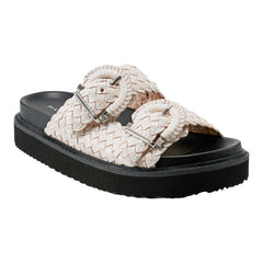 Auggie Woven Leather Footbed Sandal - White Leather / Marc Fisher Online