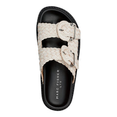 Auggie Woven Leather Footbed Sandal - White Leather / Marc Fisher Online