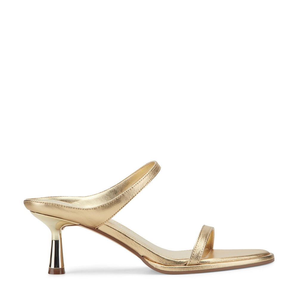 Alonde Leather Heeled Slide Sandal - Gold Leather / Marc Fisher Sale