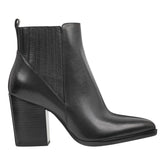 Alva Pointy Toe Leather Bootie - Black Leather / Marc Fisher Online