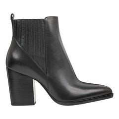 Alva Pointy Toe Leather Bootie - Black Leather / Marc Fisher Online