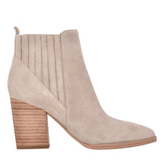 Alva Pointy Toe Leather Bootie - Light Natural Suede / Marc Fisher Sale