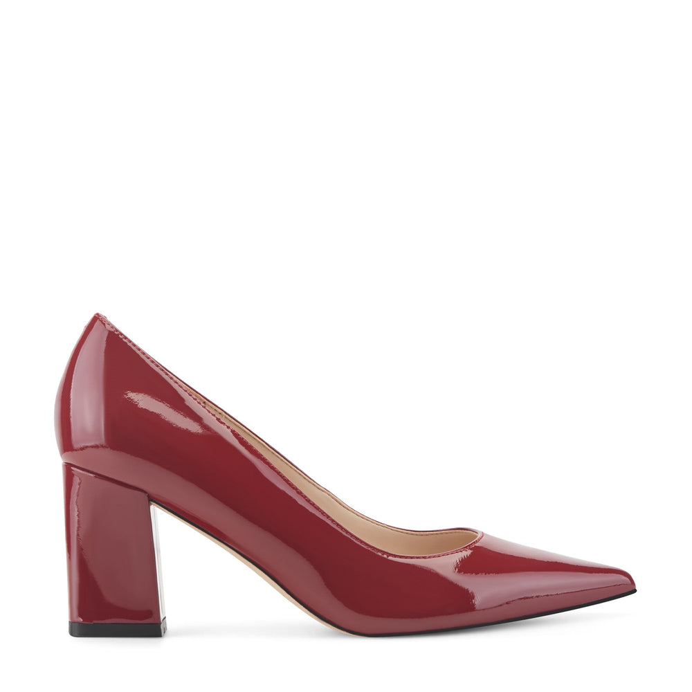 Zala Block Heel Pointy Toe Pump - Red Patent Leather / Marc Fisher For Sale
