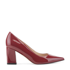 Zala Block Heel Pointy Toe Pump - Red Patent Leather / Marc Fisher For Sale