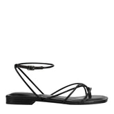 Mayte Strappy Leather Flat Sandal - Black Leather / Marc Fisher Online