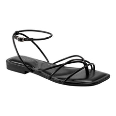 Mayte Strappy Leather Flat Sandal - Black Leather / Marc Fisher Online