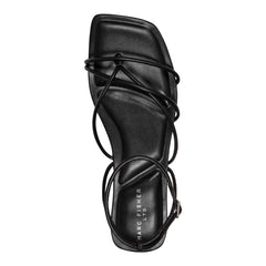 Mayte Strappy Leather Flat Sandal - Black Leather / Marc Fisher Online