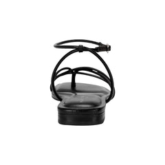 Mayte Strappy Leather Flat Sandal - Black Leather / Marc Fisher Online