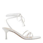 Gineva Leather Ankle Wrap Sandal - White Leather / Marc Fisher Discount