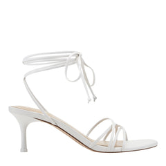 Gineva Leather Ankle Wrap Sandal - White Leather / Marc Fisher Discount
