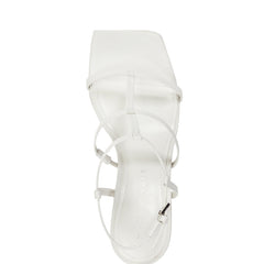 Dennie Strappy Leather Dress Sandal - White Leather / Marc Fisher Sale
