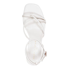 Ballen Leather Ankle Strap Sandal - White Leather / Marc Fisher On Sale