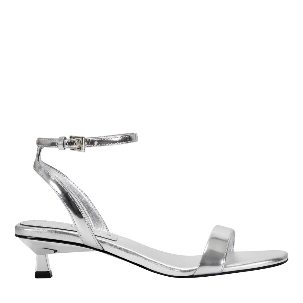 Alona Ankle Strap Sandal - Silver Leather / Marc Fisher Sale