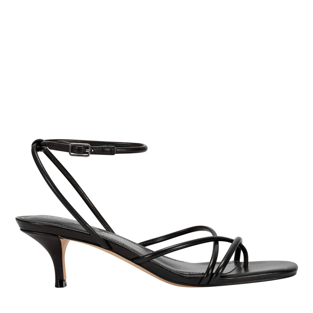 Ballen Leather Ankle Strap Sandal - Black Leather / Marc Fisher Outlet