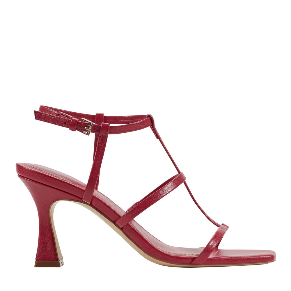 Dennie Strappy Leather Dress Sandal - Dark Pink Leather / Marc Fisher On Sale