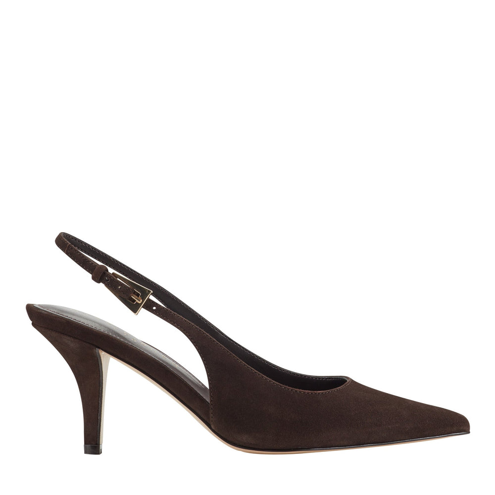 Dorie Leather Slingback Pump - Dark Brown Leather / Marc Fisher Outlet