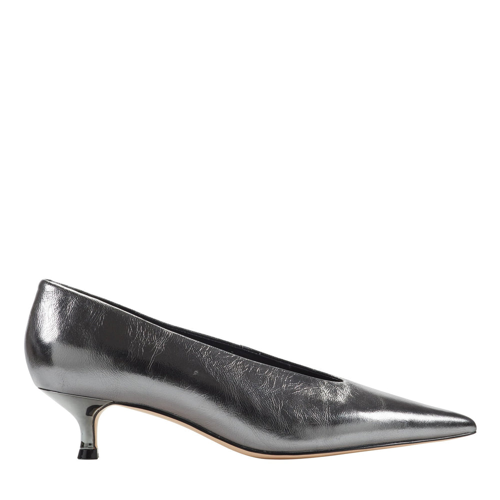 Cecile Leather Kitten Heel Pump - Silver Leather / Marc Fisher For Sale