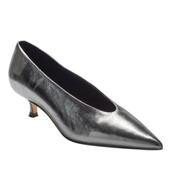 Cecile Leather Kitten Heel Pump - Silver Leather / Marc Fisher For Sale