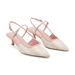 Ceddy Kitten Heel Slingback Pump - Pink Tweed / Marc Fisher Outlet