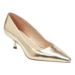 Calynna Leather Kitten Heel Pump - Gold Leather / Marc Fisher Discount