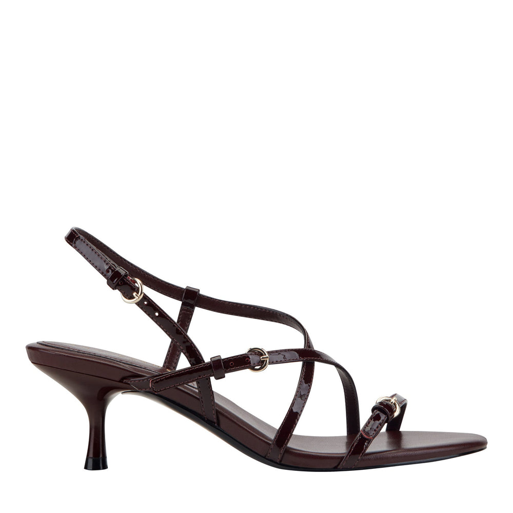 Nylah Leather Strappy Sandal - Red Patent Leather / Marc Fisher For Sale