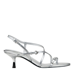 Nylah Leather Strappy Sandal - Silver Leather / Marc Fisher Sale
