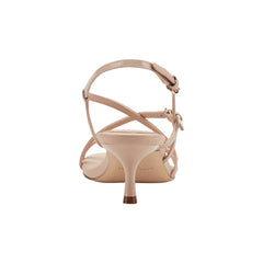 Nylah Leather Strappy Sandal - Natural Patent Leather / Marc Fisher US