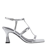 Dennie Strappy Leather Dress Sandal - Silver Leather / Marc Fisher US