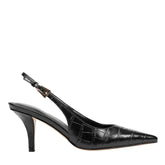 Dorie Leather Slingback Pump - Embossed Black Croco Leather / Marc Fisher For Sale