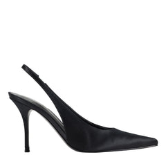Leynne Slingback Pump - Black Satin / Marc Fisher Outlet