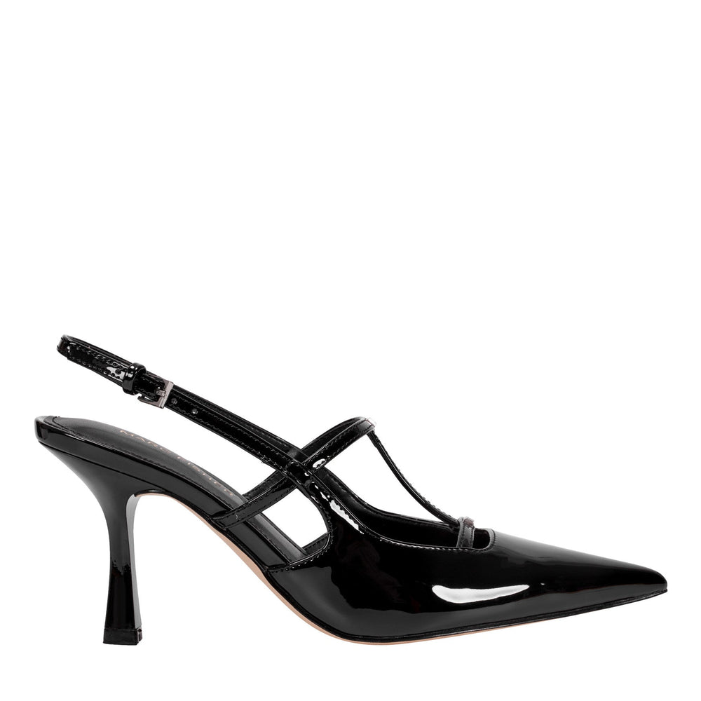 Remmi Strappy Slingback Pump - Black Patent / Marc Fisher On Sale