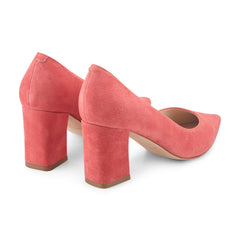 Zala Block Heel Pointy Toe Pump - Medium Pink Suede / Marc Fisher Sale