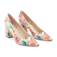 Zala Block Heel Pointy Toe Pump - Floral / Marc Fisher Outlet