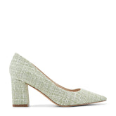 Zala Block Heel Pointy Toe Pump - Green Boucle / Marc Fisher On Sale