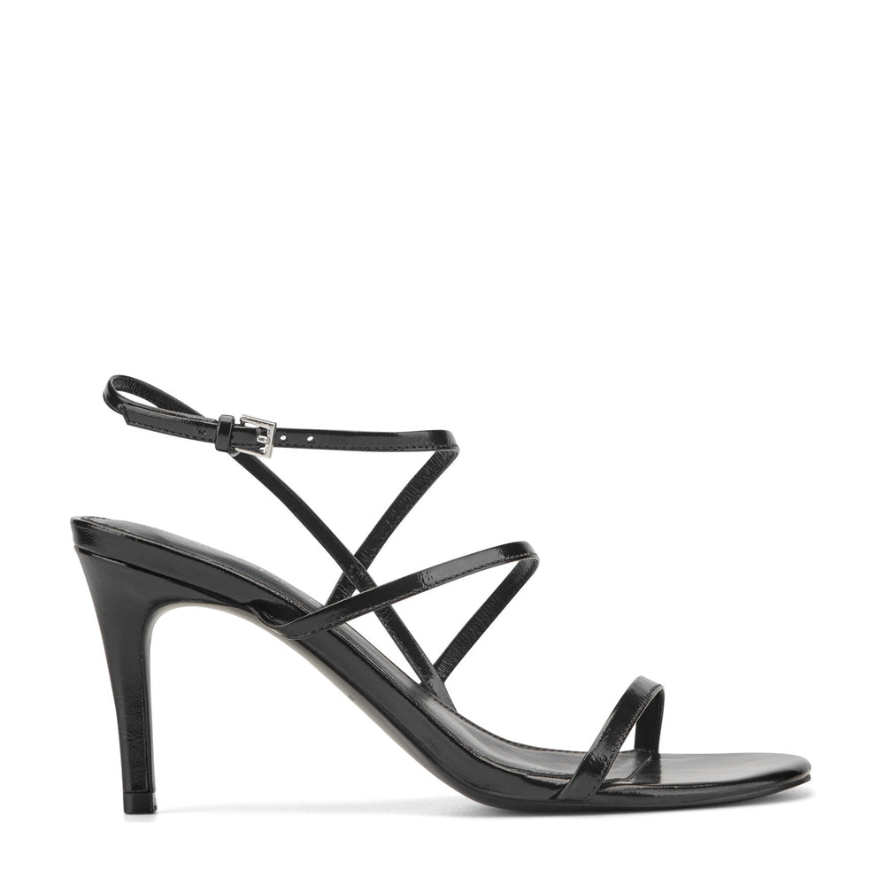 Denzi Strappy Leather Sandal - Black Leather / Marc Fisher Discount