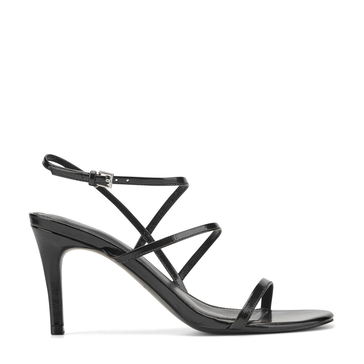 Denzi Strappy Leather Sandal - Black Leather / Marc Fisher Discount