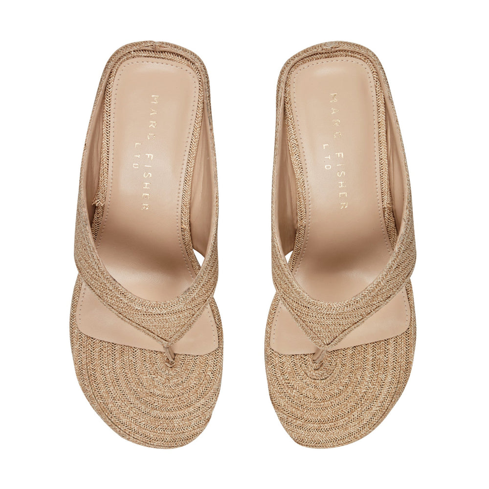 Udena Wedge Thong Sandal - Natural Raffia / Marc Fisher Sale