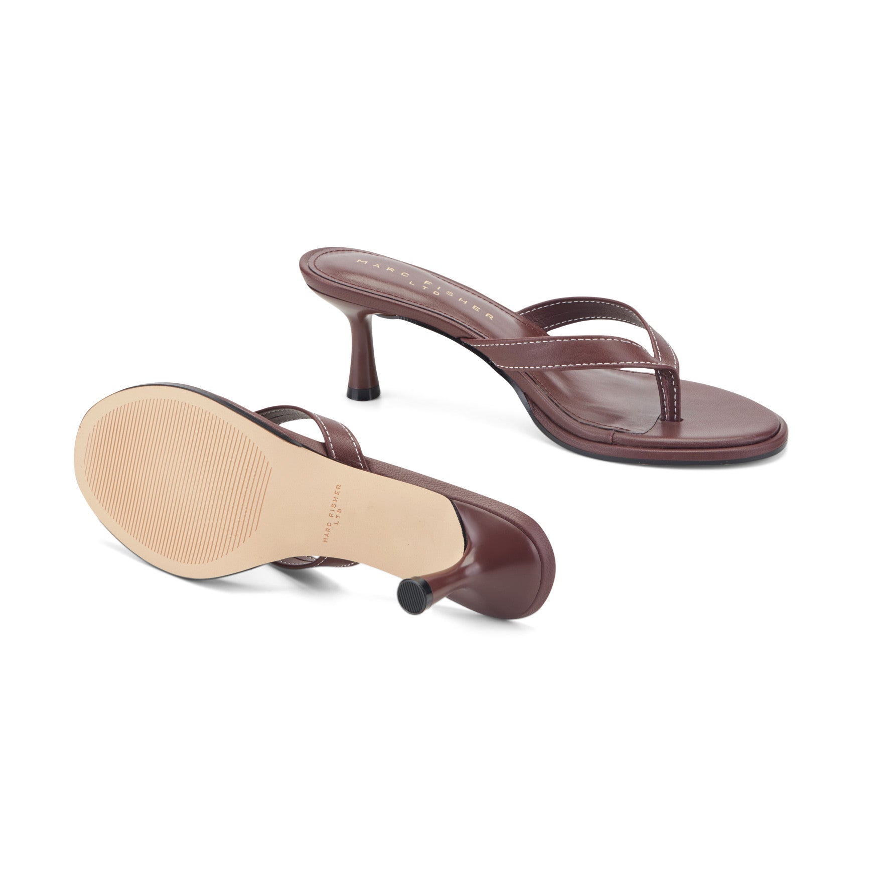 Antonia Leather Thong Sandal - Merlot Leather / Marc Fisher On Sale