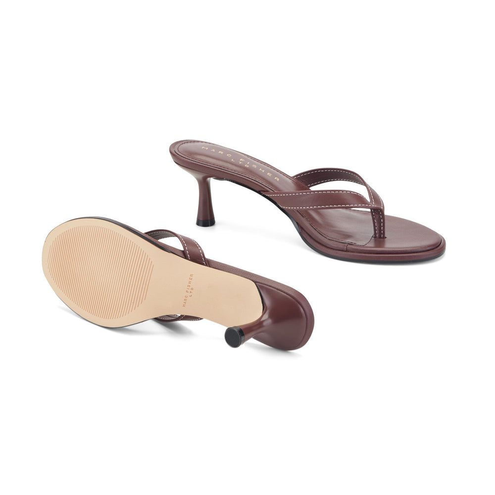 Antonia Leather Thong Sandal - Merlot Leather / Marc Fisher On Sale