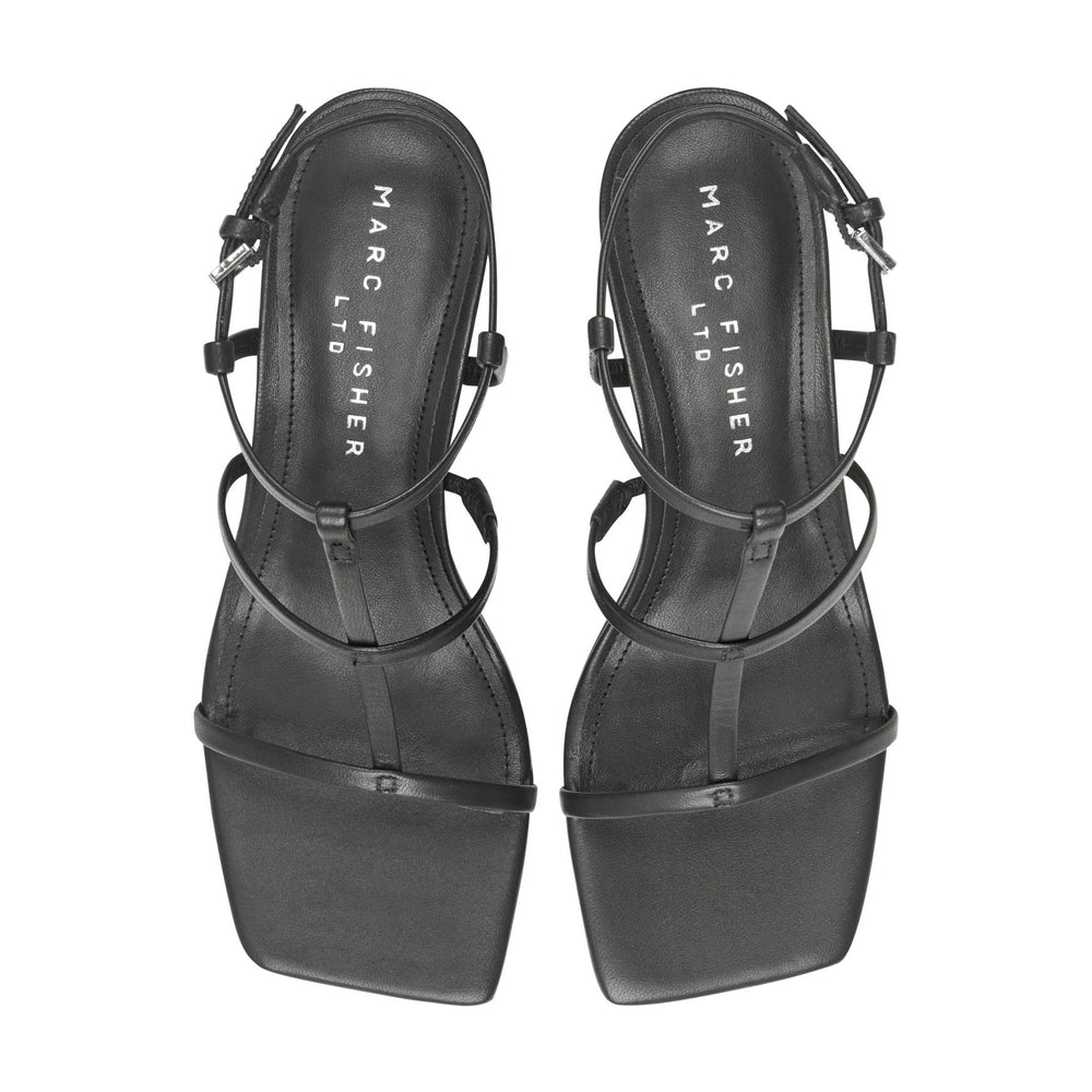 Dennie Strappy Leather Dress Sandal - Black Leather / Marc Fisher Online