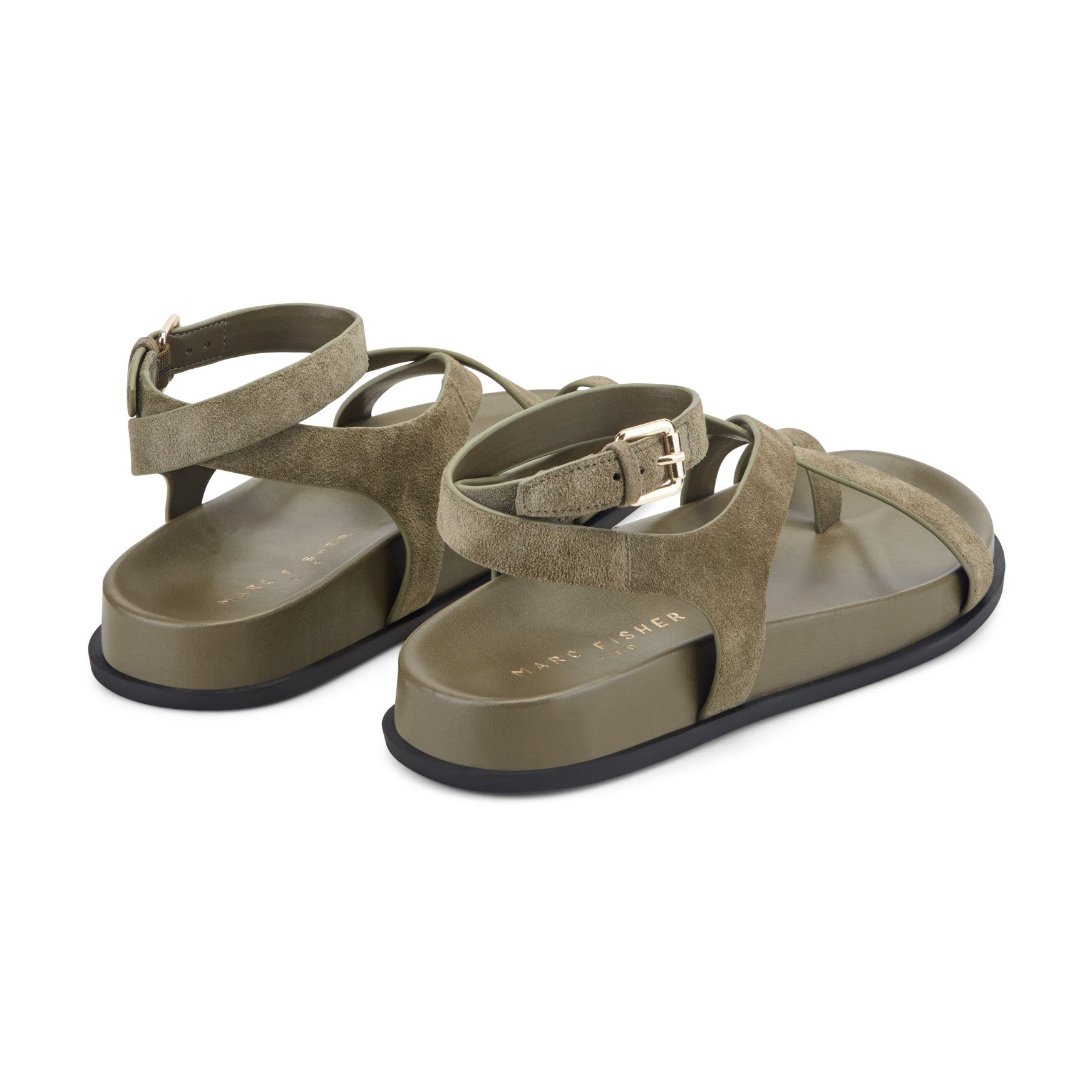 Bevy Footbed Leather Sandal - Green Suede / Marc Fisher For Sale