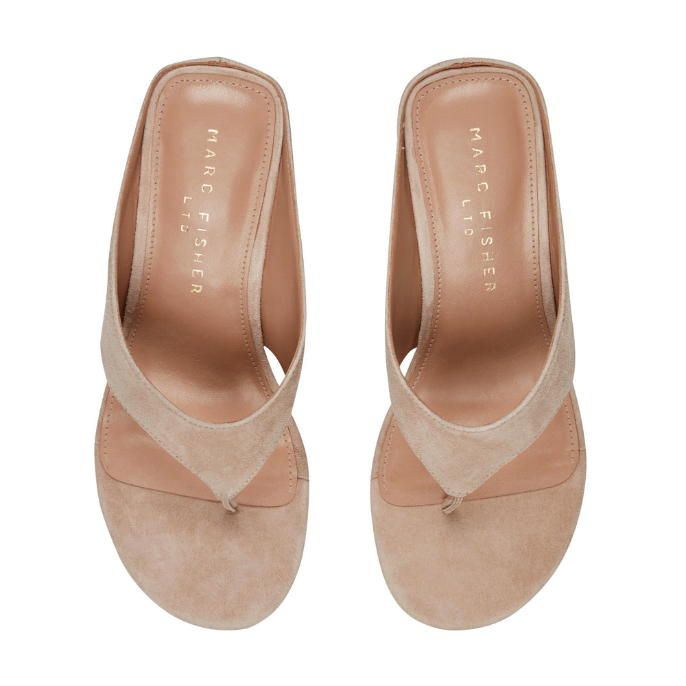 Udena Wedge Thong Sandal - Light Tan Suede / Marc Fisher Sale