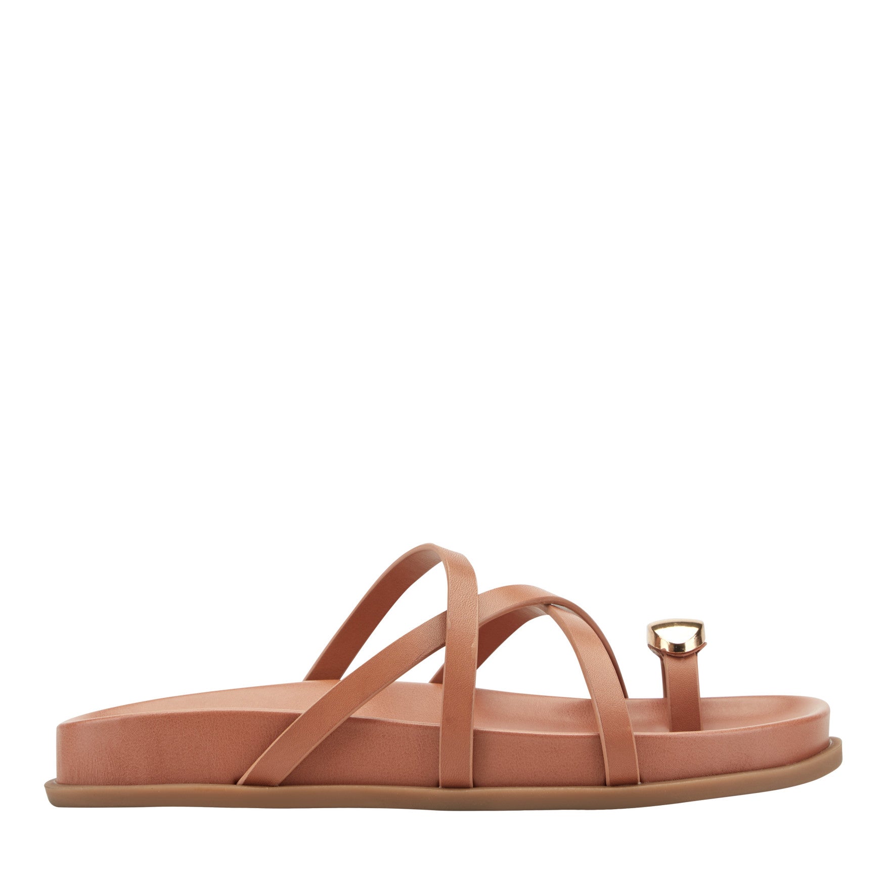 Braidey Strappy Flat Leather Sandal - Natural Leather / Marc Fisher Outlet