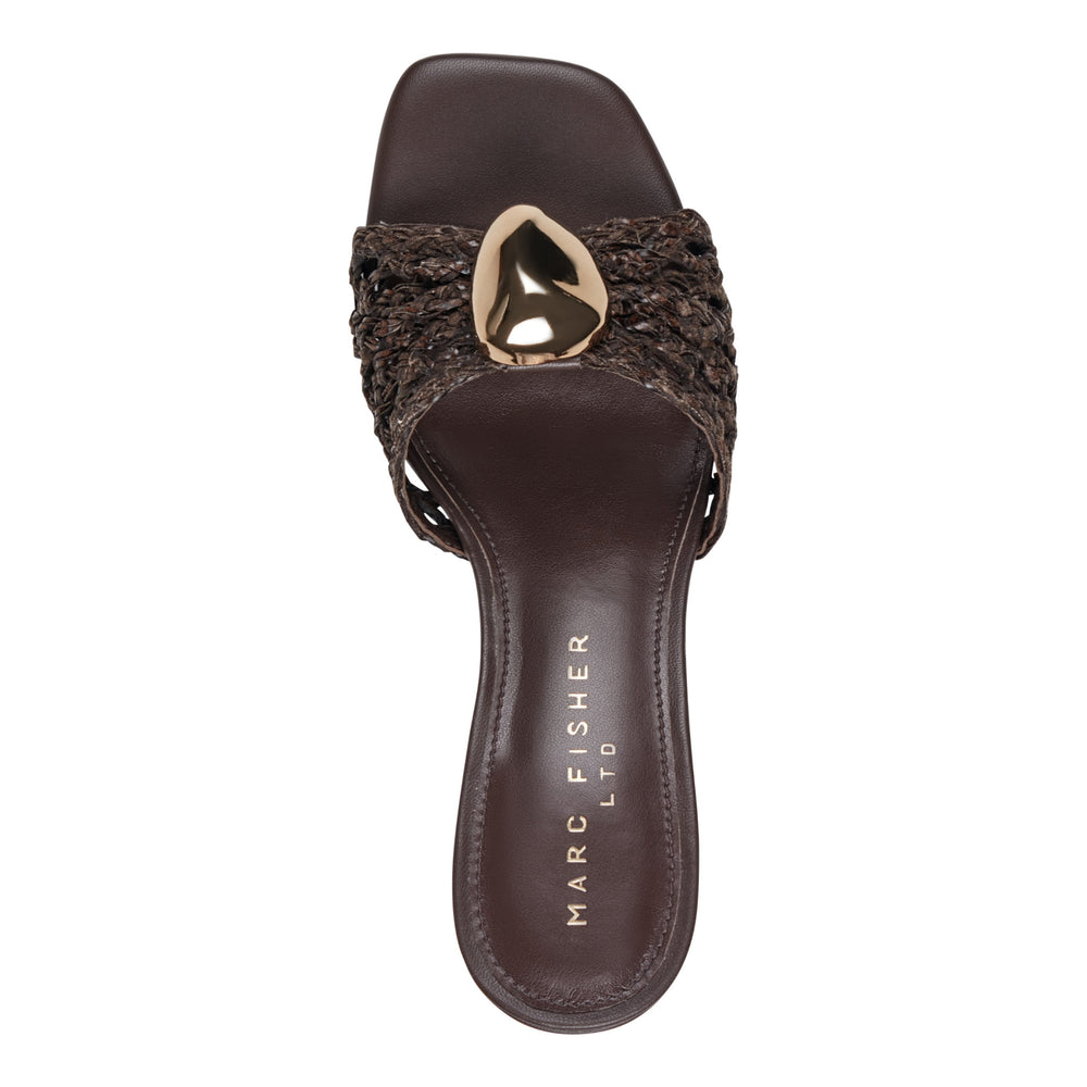 Farrel Woven Mule Sandal - Dark Brown / Marc Fisher US